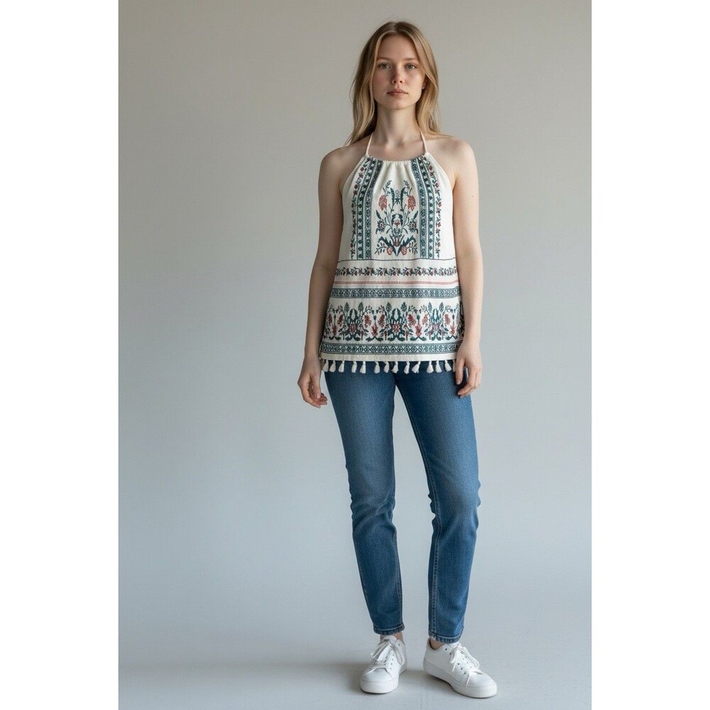 Skies are Blue Tank Top, Women's Size XL cottagecore Boho beach coastal